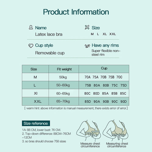 Thailand Latex Underwear Women's Bra Seamless Steel Ring Bra